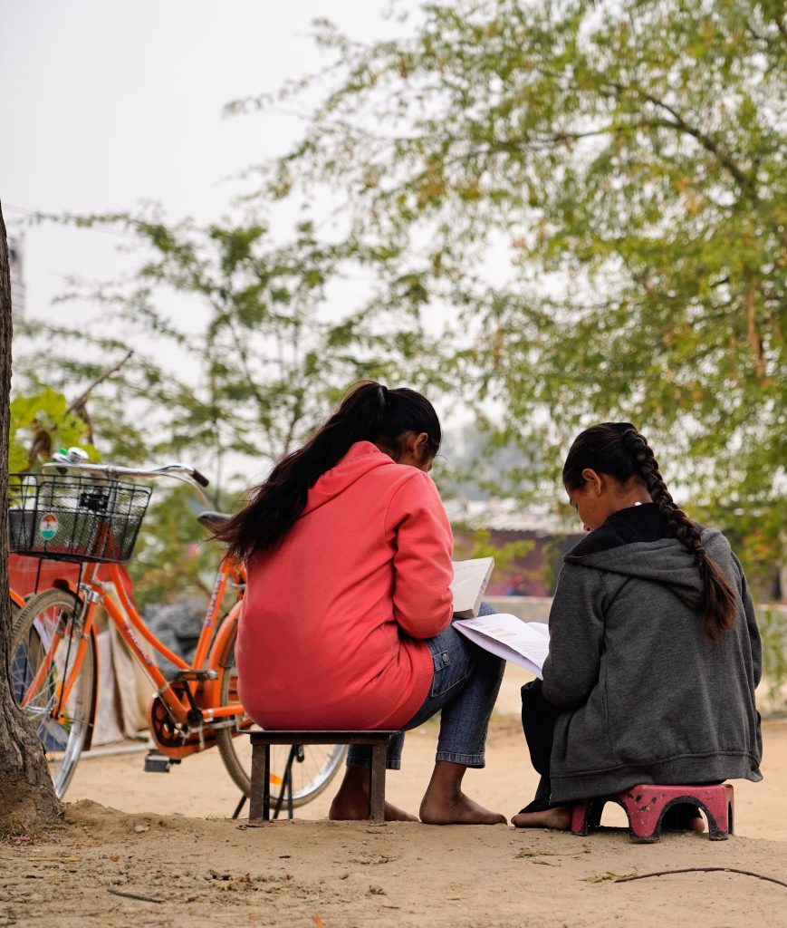 Students studying together